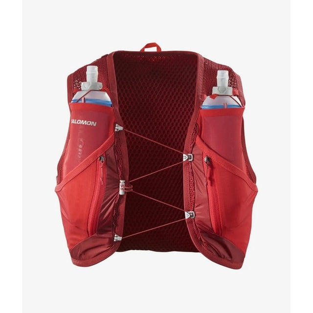 Salomon Active Skin 12 Laufweste mit 2 Flaschen, Red Dahlia