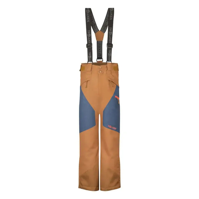 TROLLKIDS Skihose Kongsberg Ski Pant bronze/mystic blue/flame orange