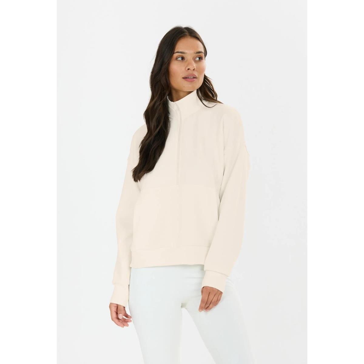 Athlecia Jillnana Women Half Zip Sweat-Shirt - Vaporous Gray