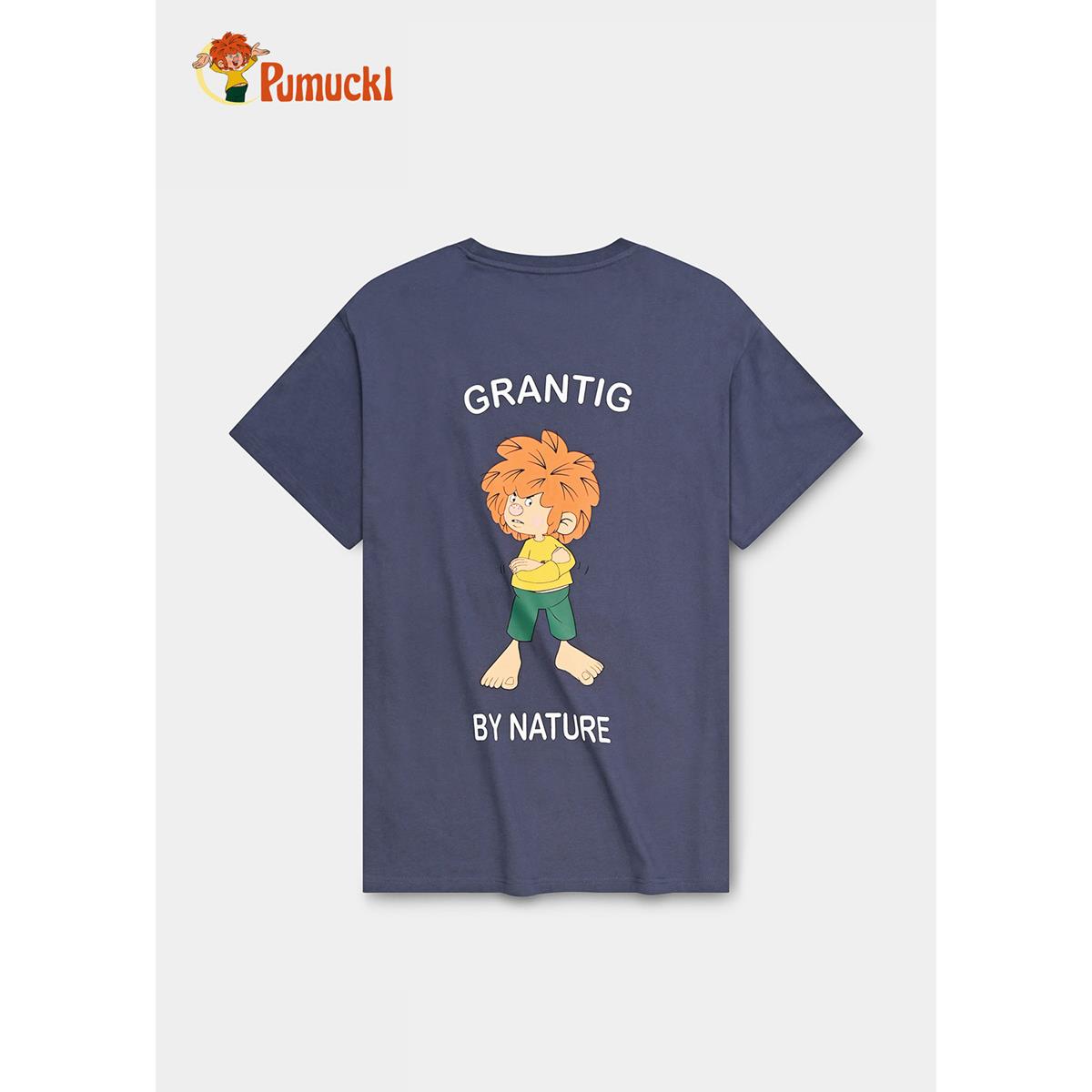 Bavarian Caps T-Shirt "Grantig by nature" Graublau