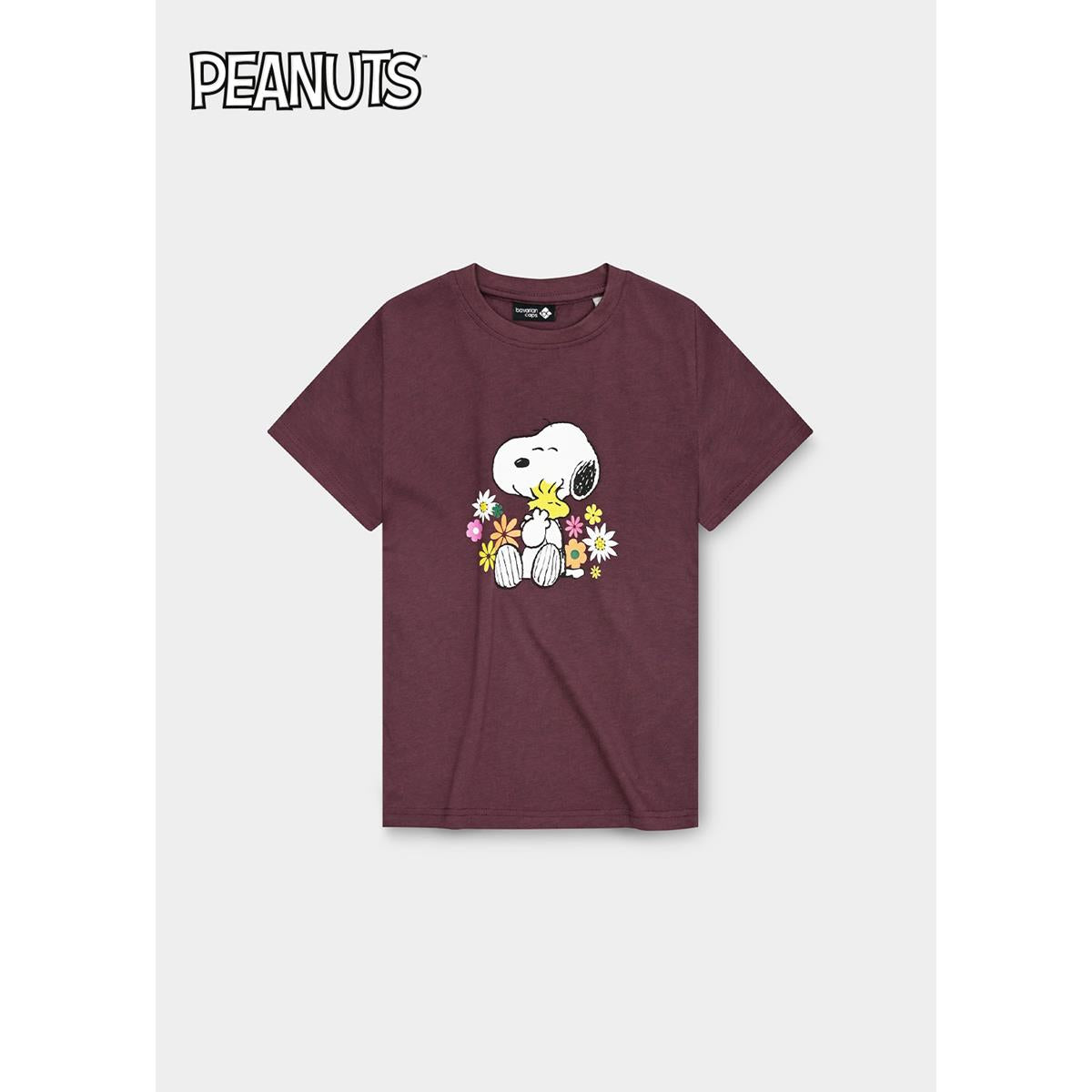 Bavarian Caps T-Shirt "Peanuts: Kuschelalarm" Dunkelrot