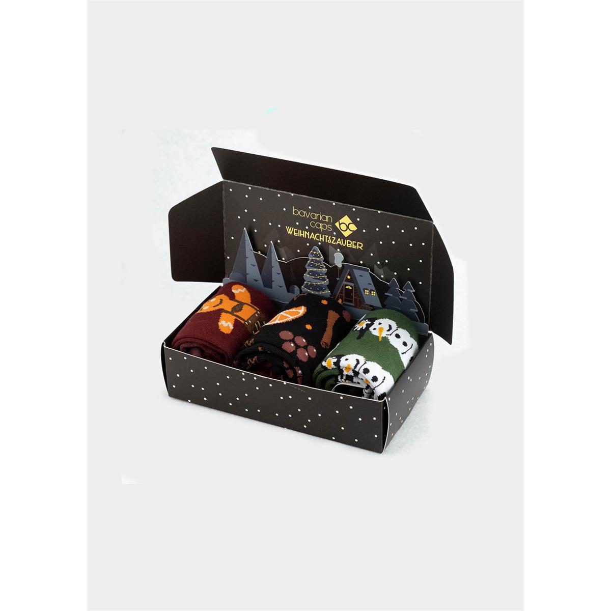 Bavarian Caps 3er Sockenbox "Weihnachtszauber"