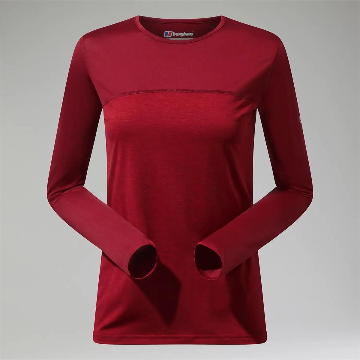 Berghaus Women Voyager Tech Tee Basecrew LS red