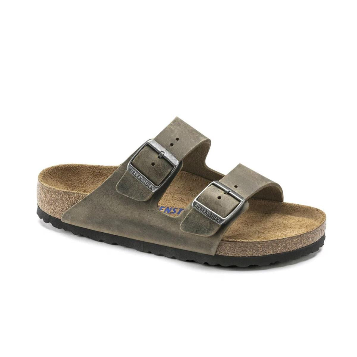 Birkenstock Arizona Weichbettung Naturleder geölt schmal faded khaki Damen
