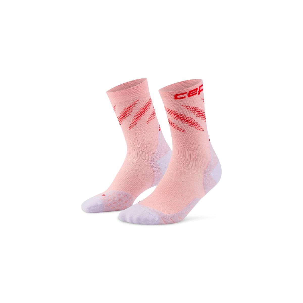 CEP Core Run Edt. Elliptic Compression Socks Mid Cut Women pink / red