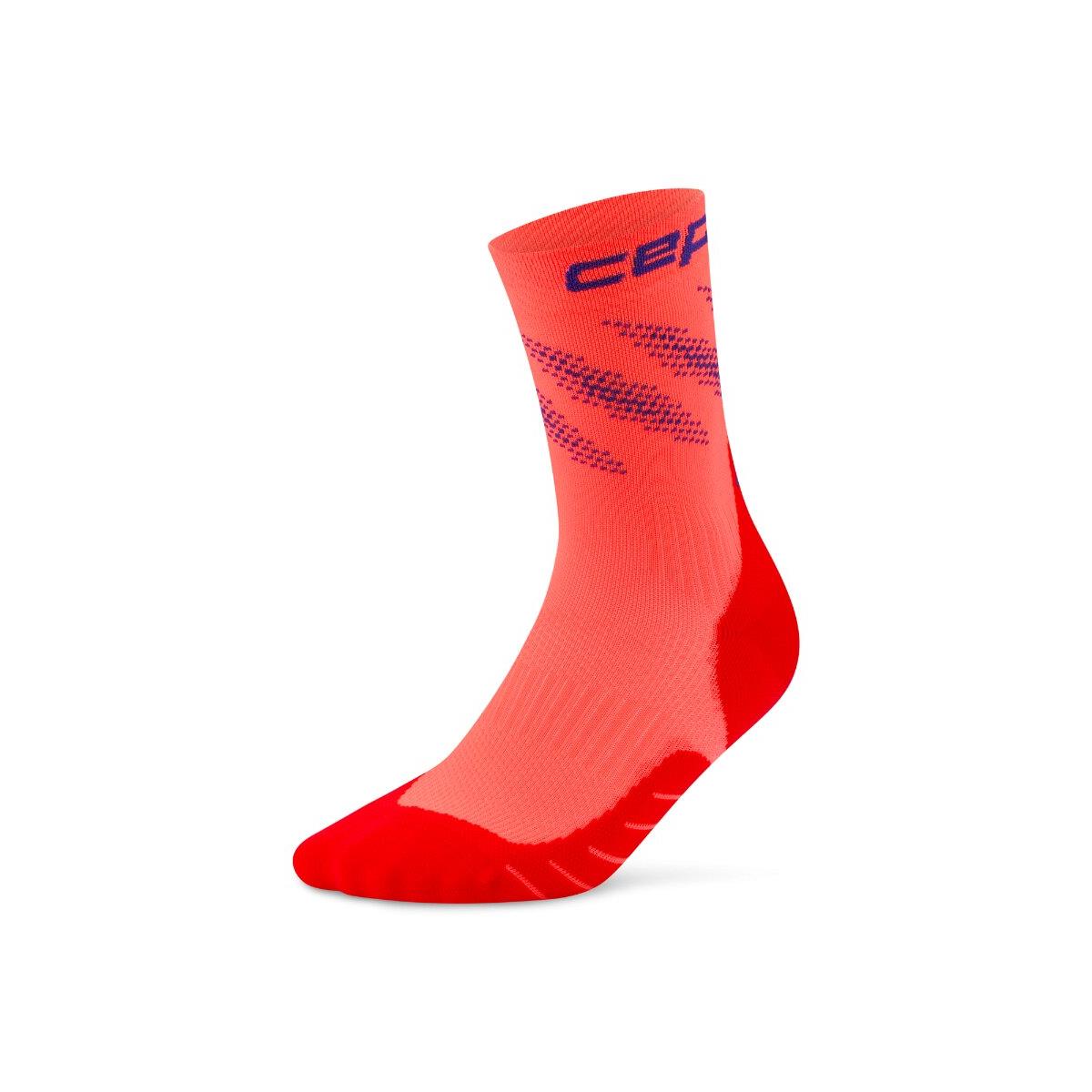 CEP Core Run Edt. Elliptic Compression Socks Mid Cut Women neon coral / purple