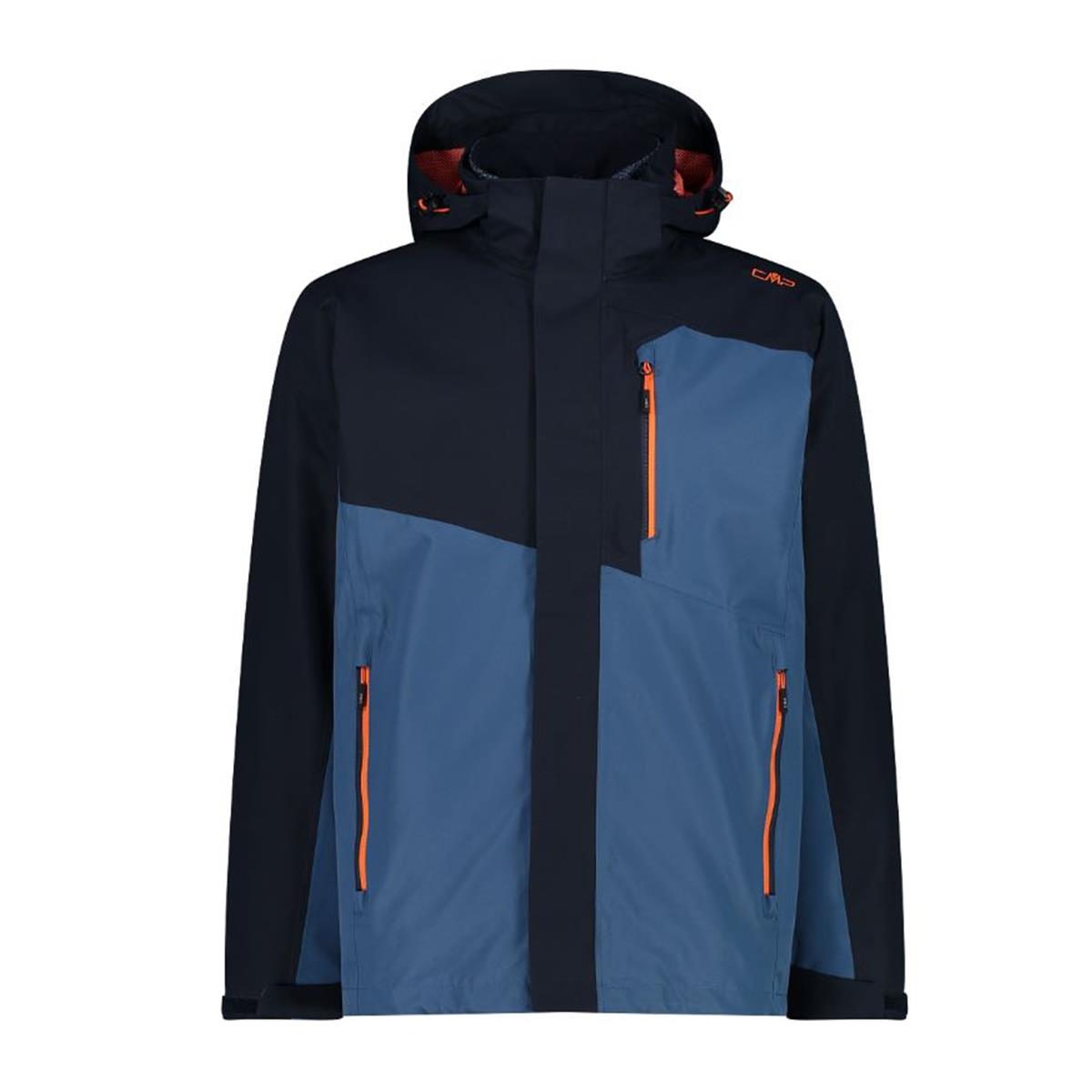 CMP Sport Man Jacket Zip Hood detachable Innenfleece Jacket black blue