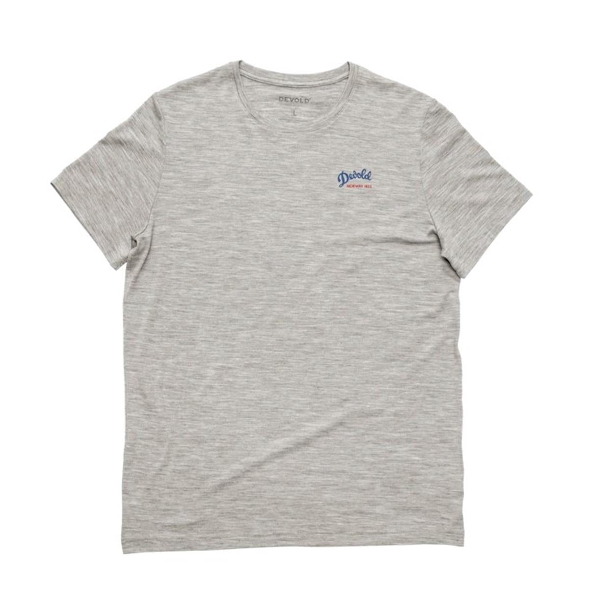 DEVOLD CLASSIC "SCRIPT" TEE MAN - grey melange