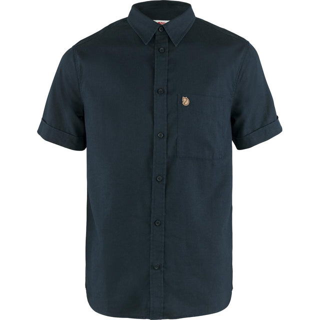Fjäll Räven Övik Travel Shirt SS dark navy Herren Hemd