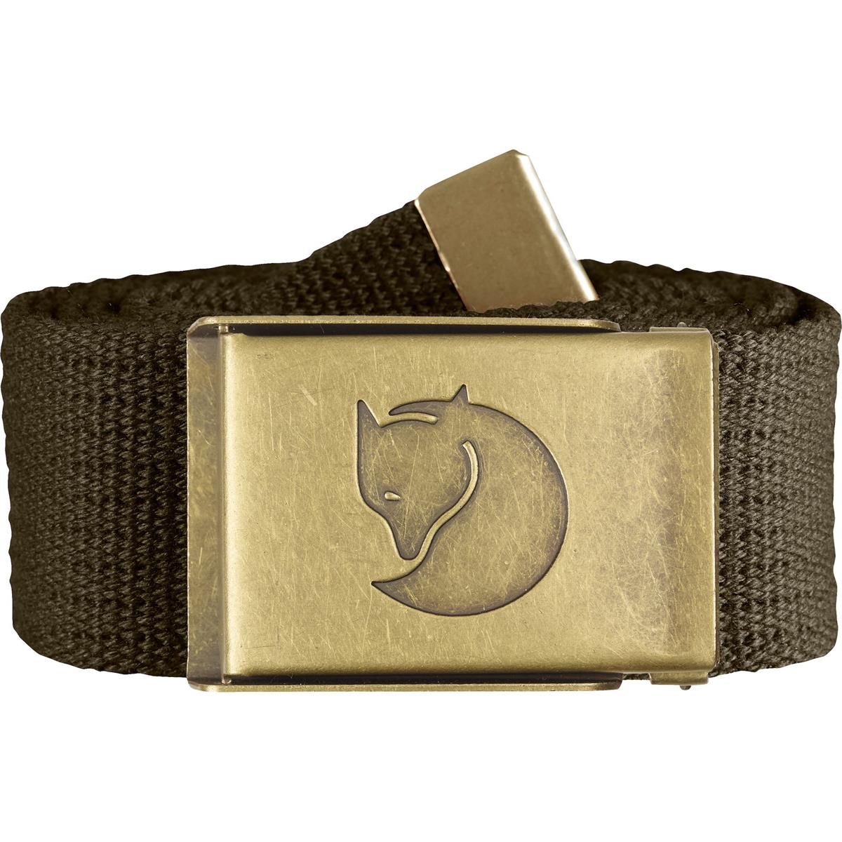 Fjäll Räven Canvas Brass Belt 4 cm dark olive Unisex Gürtel