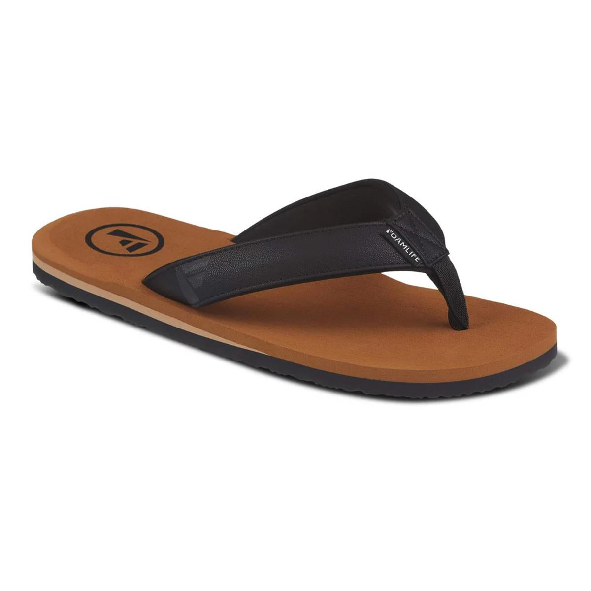 FoamLife Seales Mens Flip Flops tan black