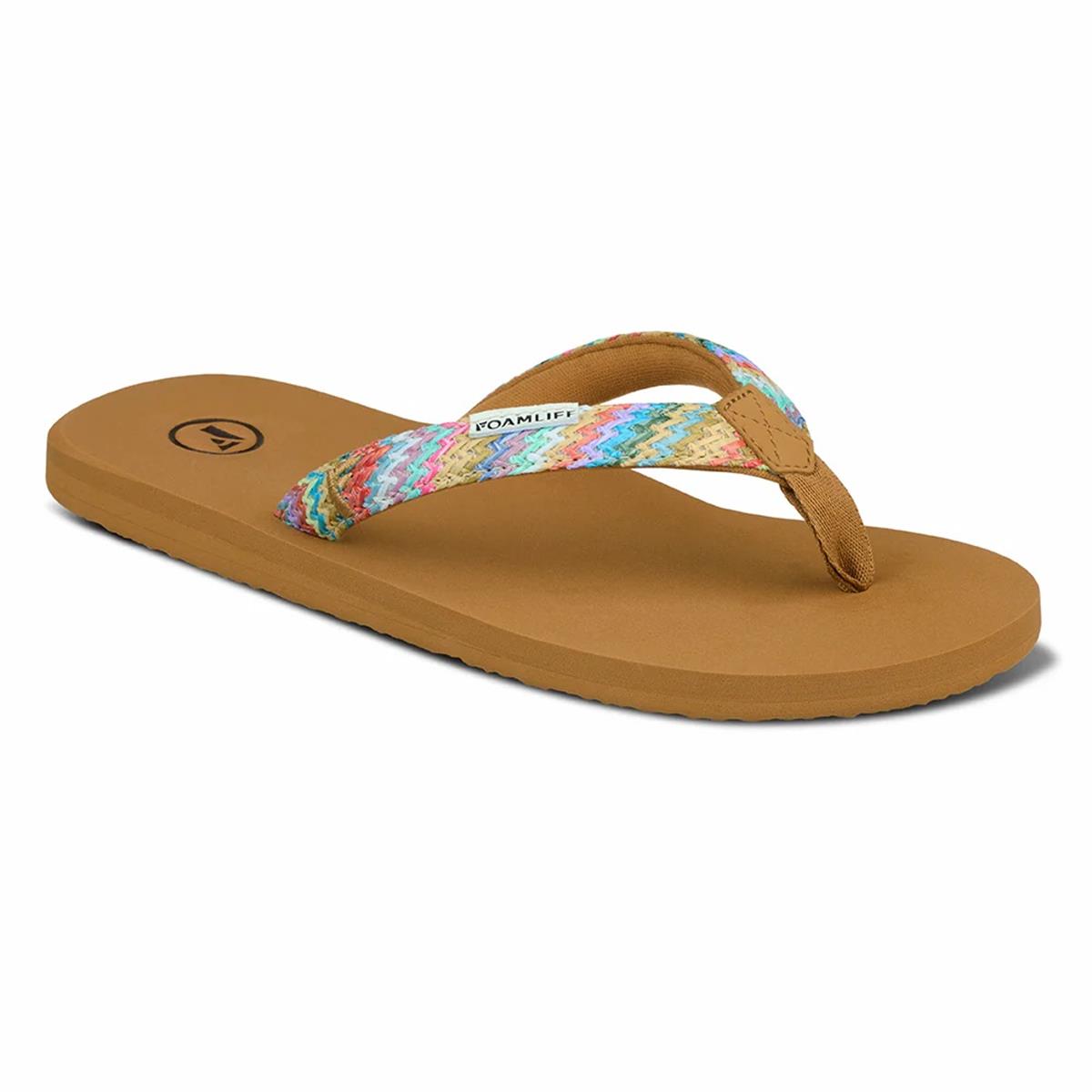 FoamLife K Bay Womens Flip Flops latte brown