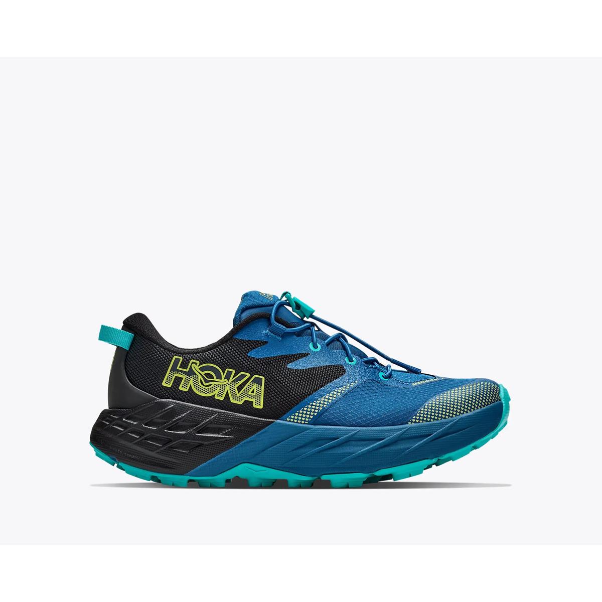 Hoka Speedgoat 7 Big Kids black night glow blue