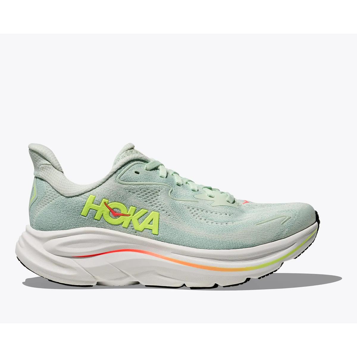 Hoka Clifton 10 Women sea glass neon flame