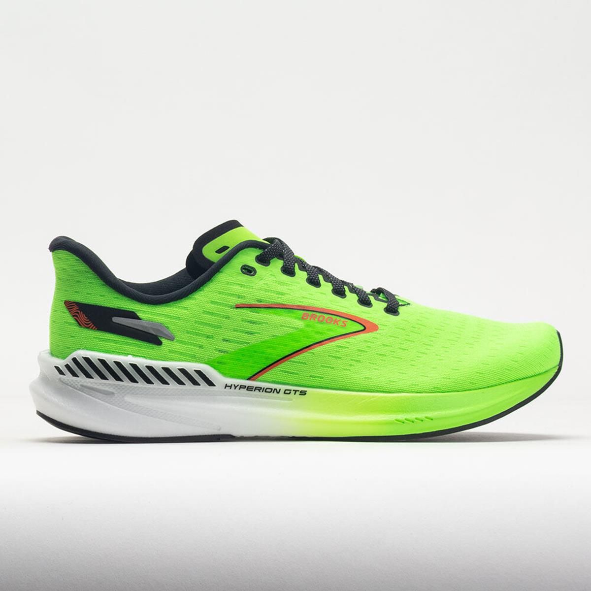 Brooks Hyperion GTS green gecko red orange white