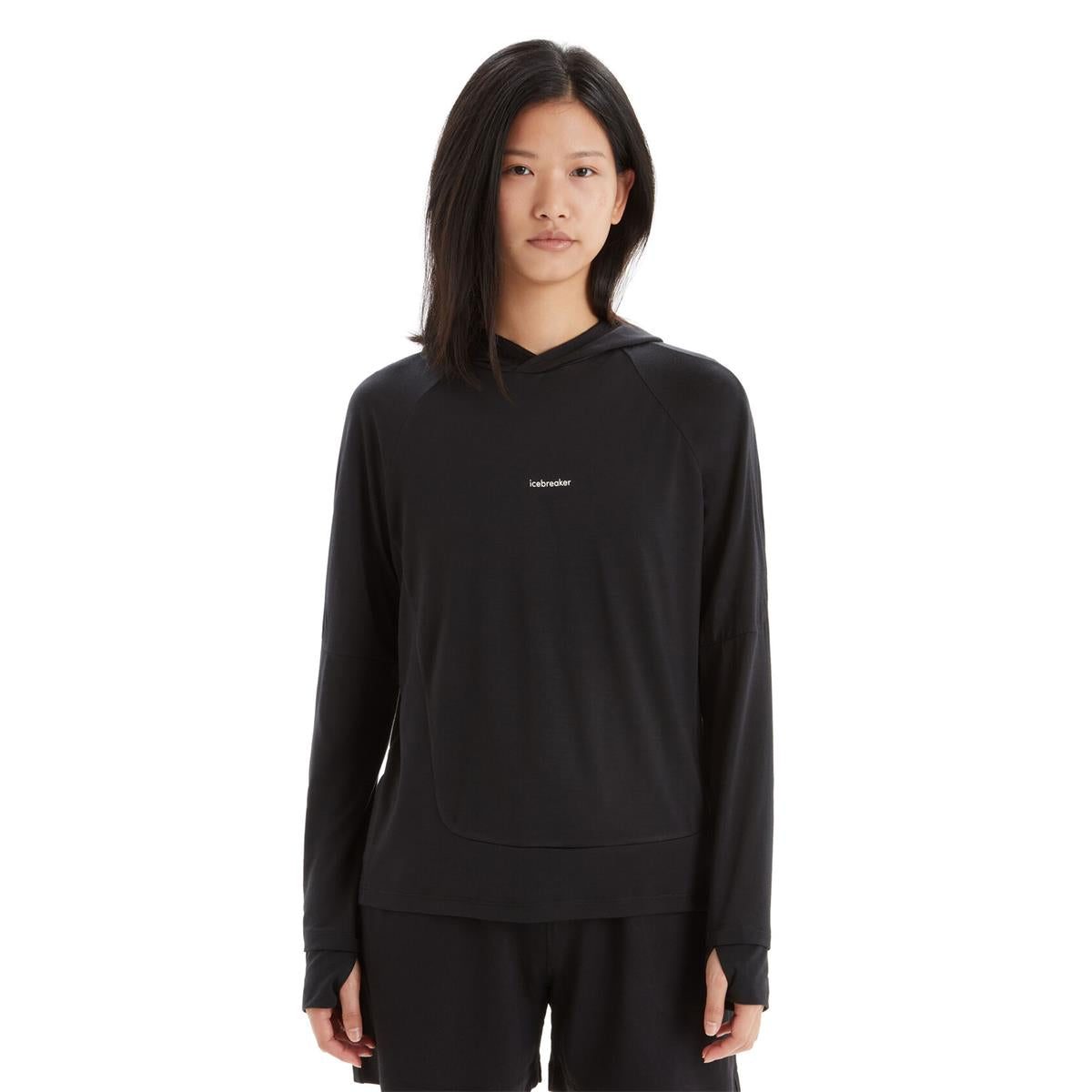 Icebreaker W Cool-Lite LS Hoodie black Damen Sweatshirt