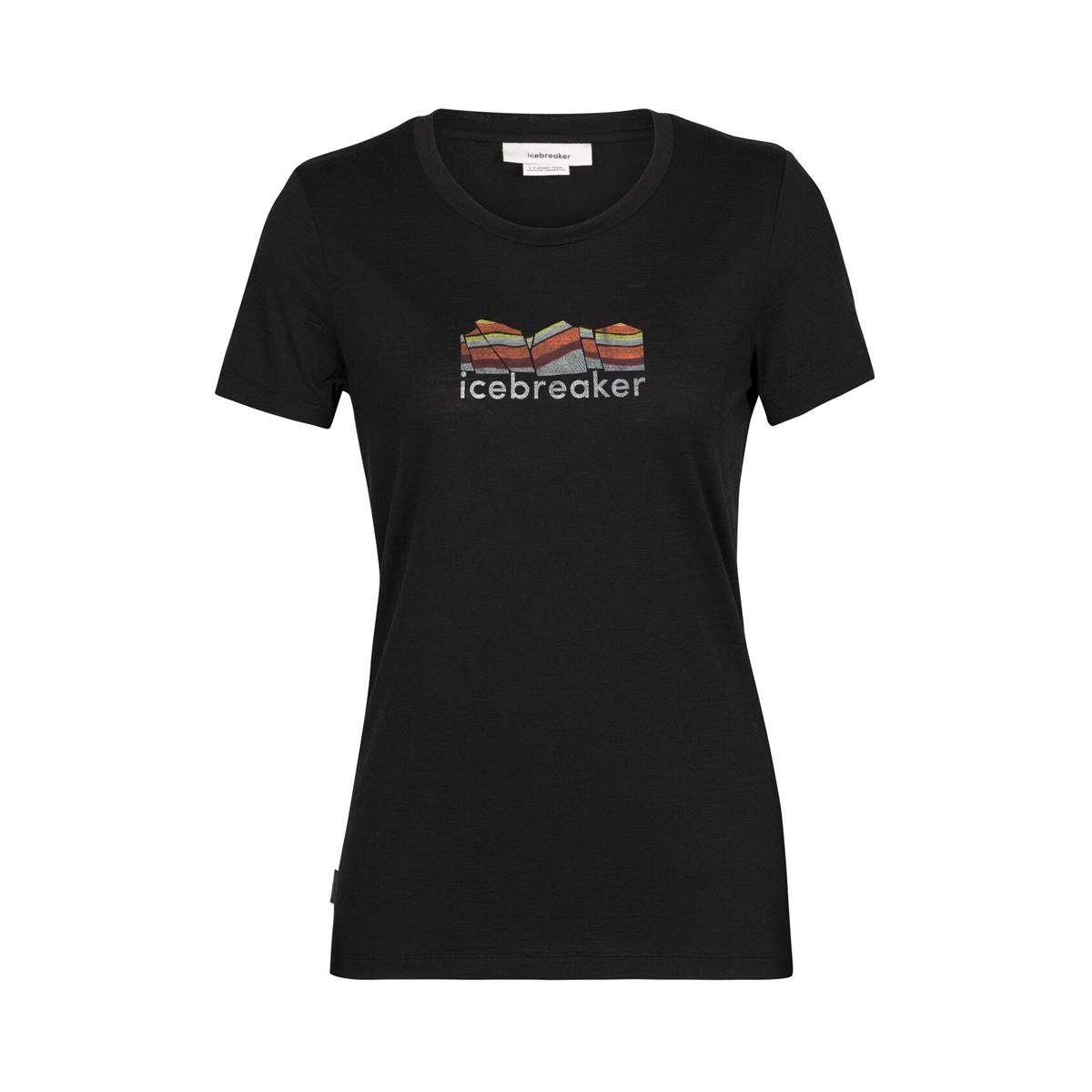 Icebreaker W Sphere II SS Tee Mountain Geology black Damen T-Shirt