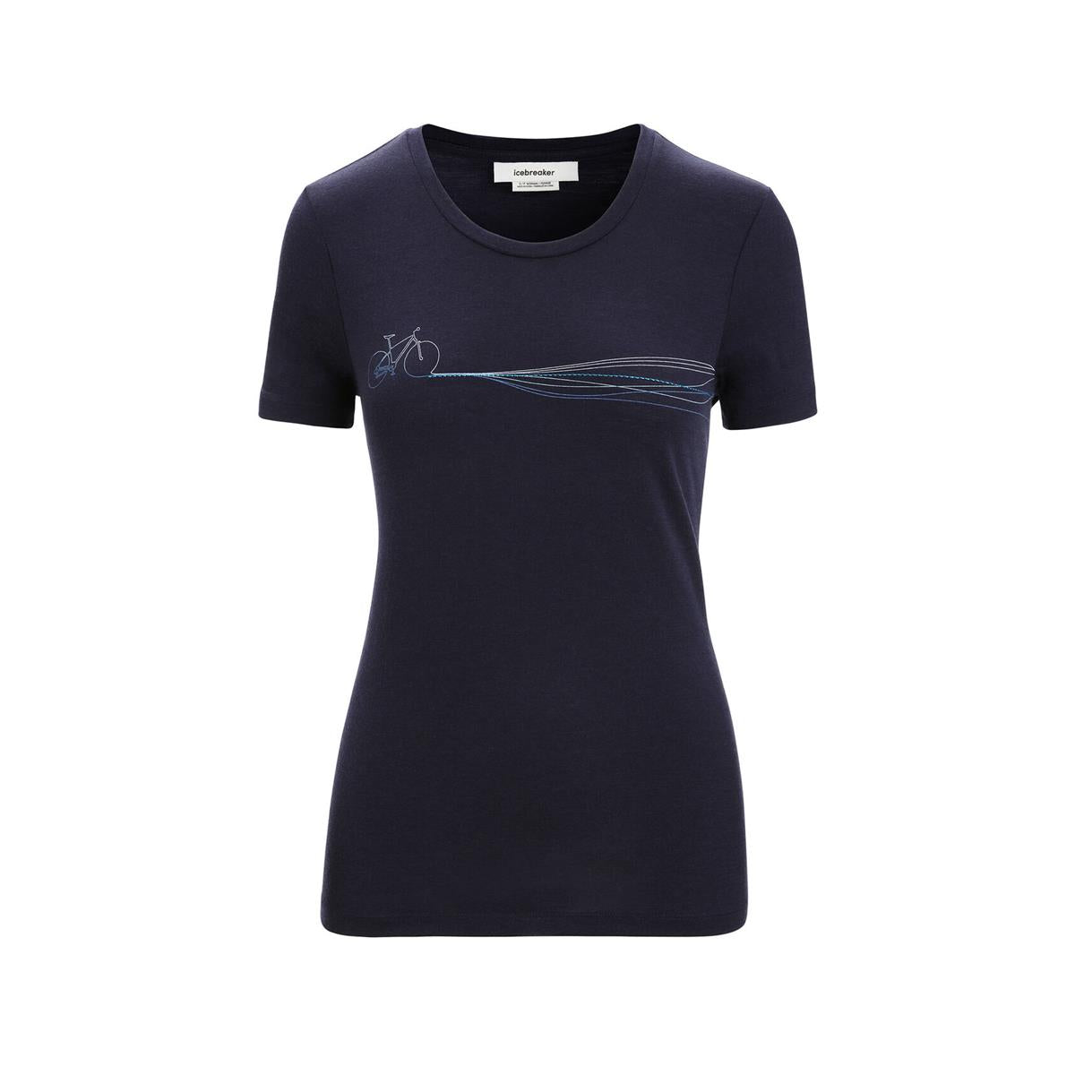 Icebreaker W Tech Lite II SS Tee Cadence Paths midnight navy Damen T-Shirt