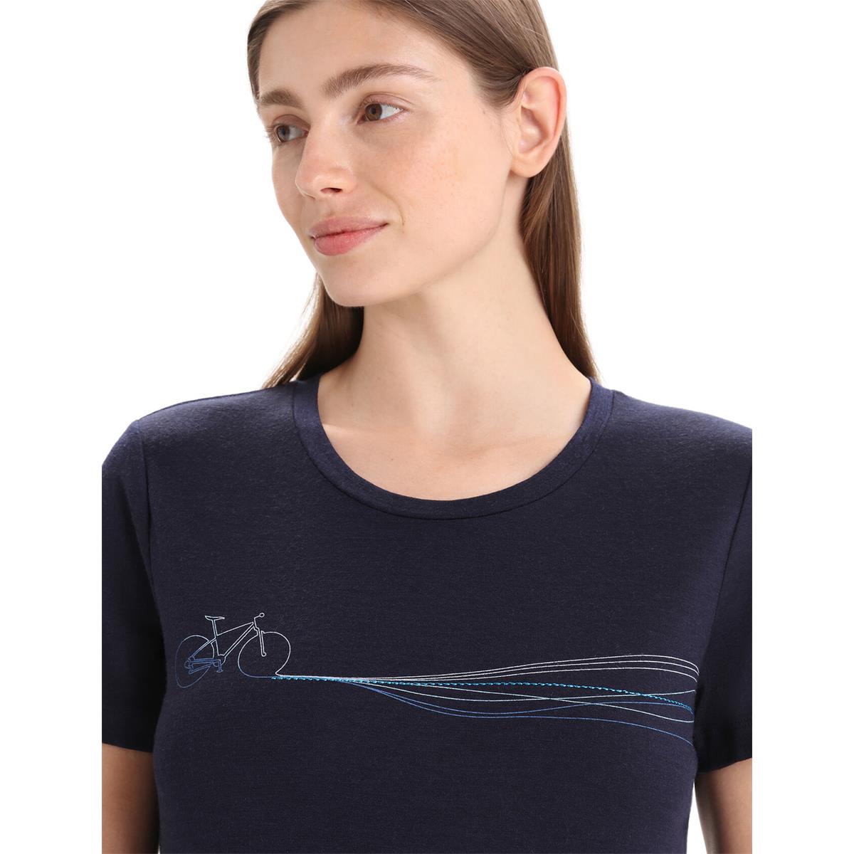 Icebreaker W Tech Lite II SS Tee Cadence Paths midnight navy Damen T-Shirt