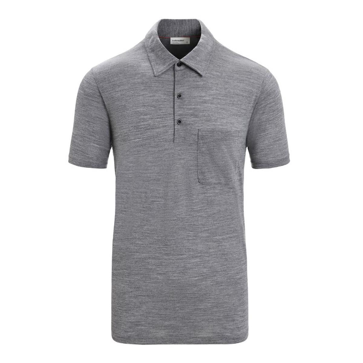 Icebreaker M Drayden SS Polo gritstone heather Herren T-Shirt
