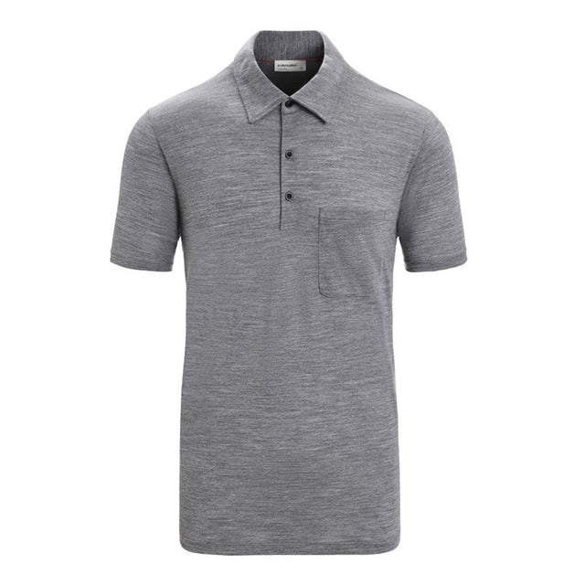 Icebreaker M Drayden SS Polo gritstone heather Herren T-Shirt