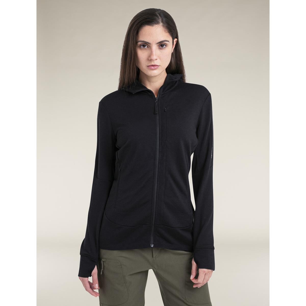 Icebreaker Merino 260 Quantum Zip-Hoodie Damen - black