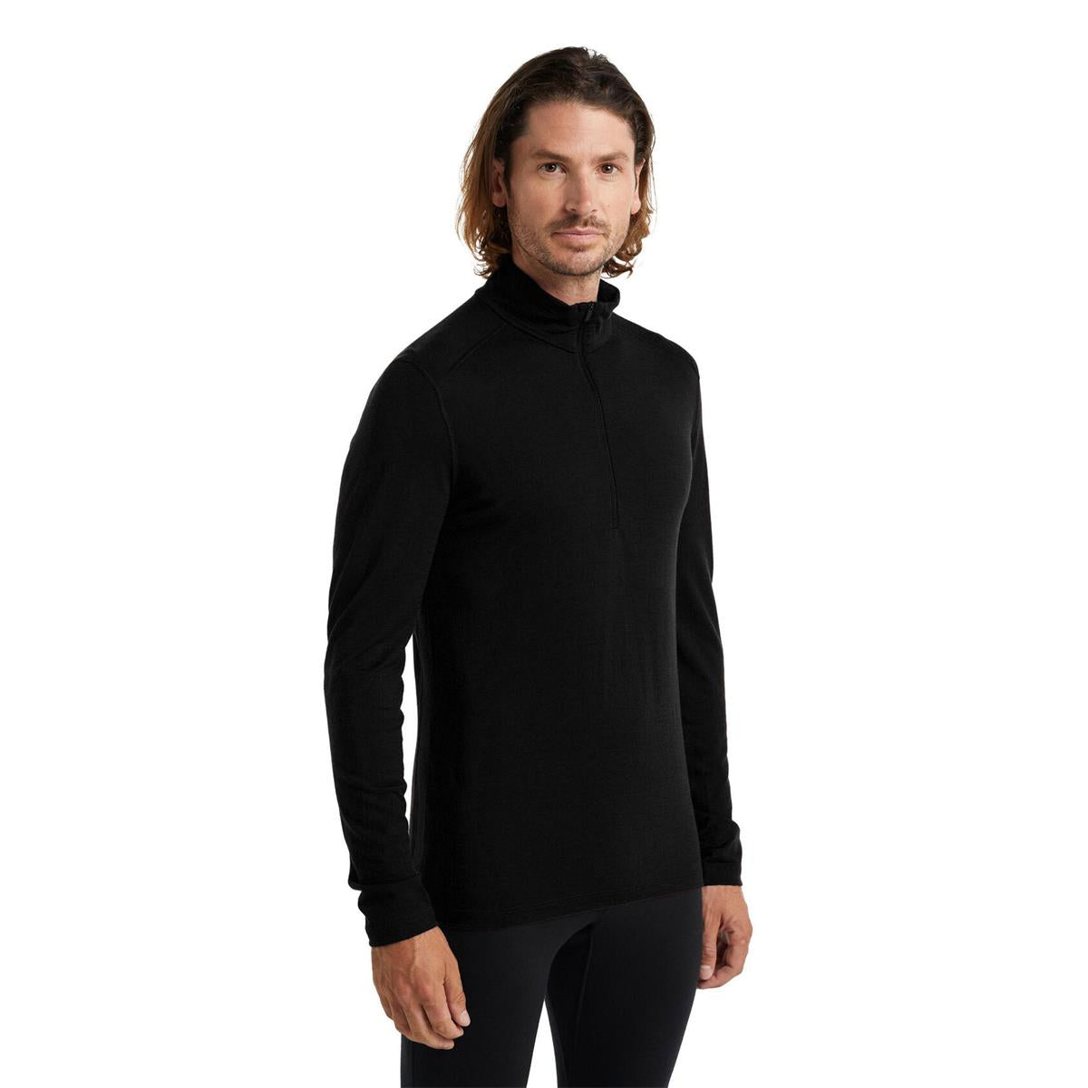 Icebreaker Merino 200 Oasis Half Zip Langarmshirt Herren black