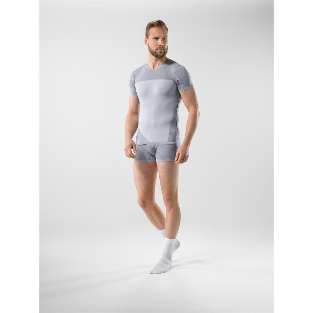 Löffler M BOXERSHORTS TRANSTEX® LIGHT RETR'X grey melange