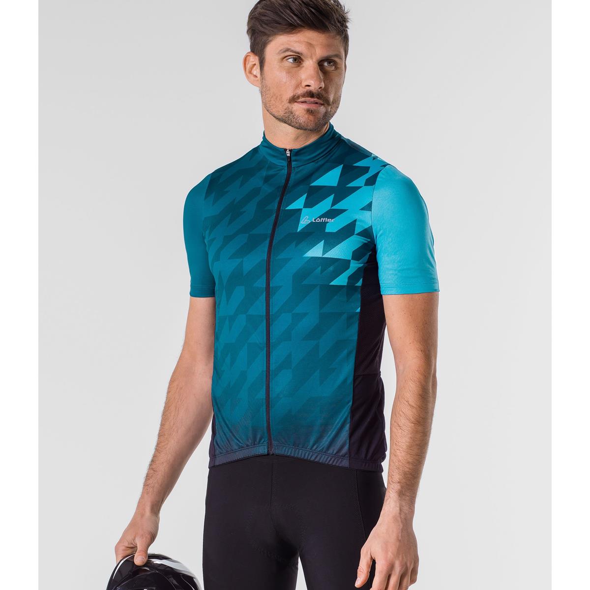 Löffler Herren Bike Jersey FZ Zack Mid Blue Coral