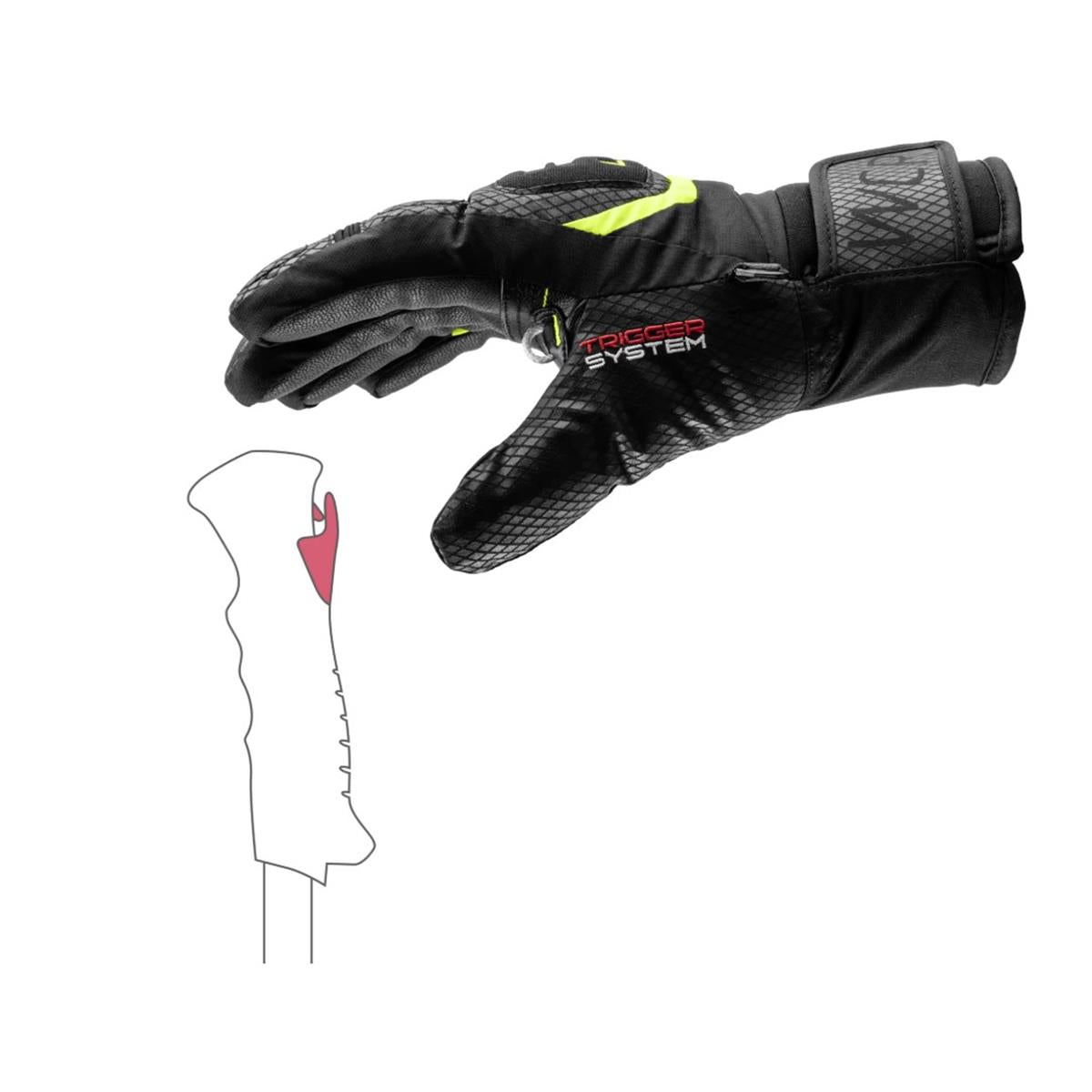 LEKI WCR TEAM 3D JUNIOR - black-ice lemon