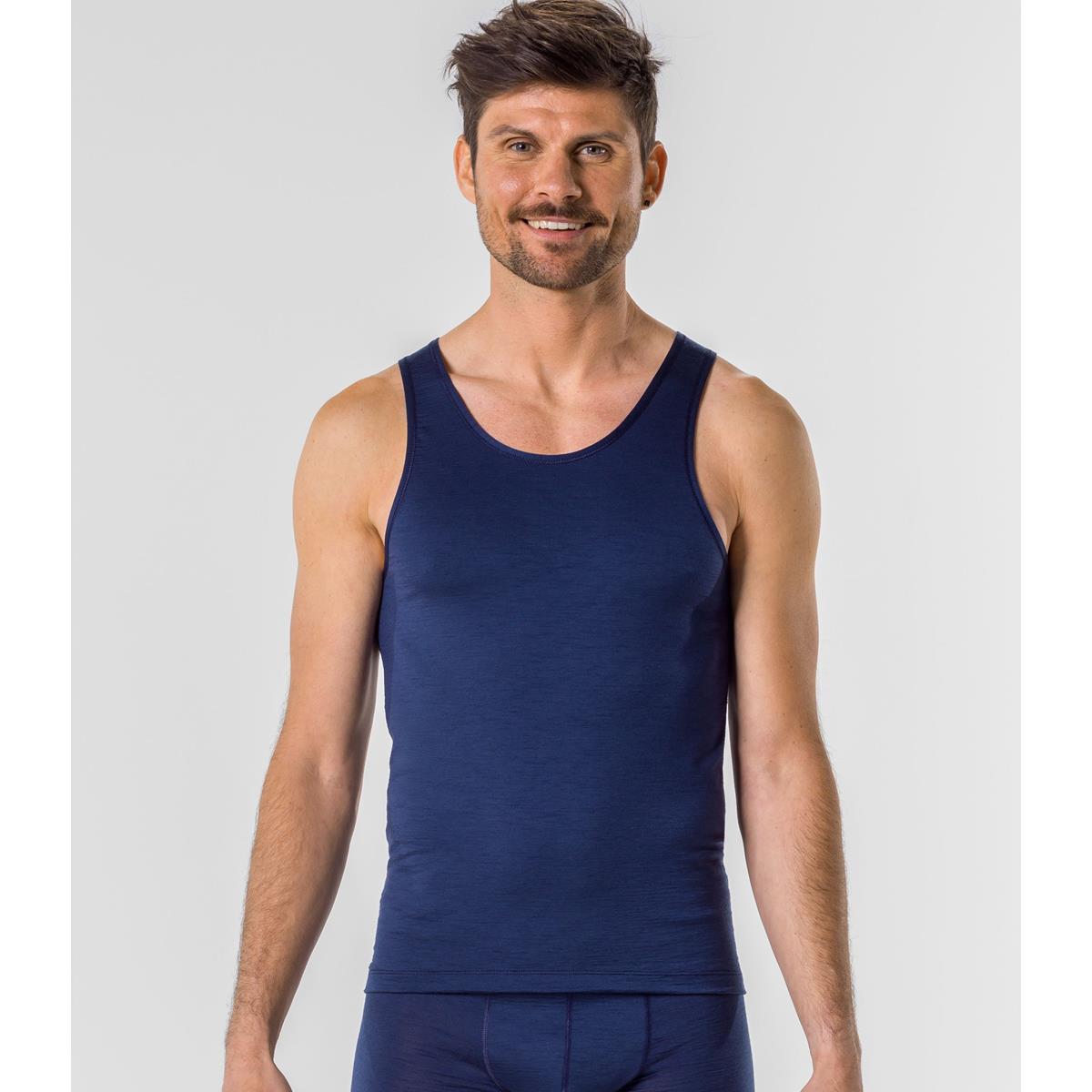 Löffler Herren Singlet Merino Light Dunkelblau