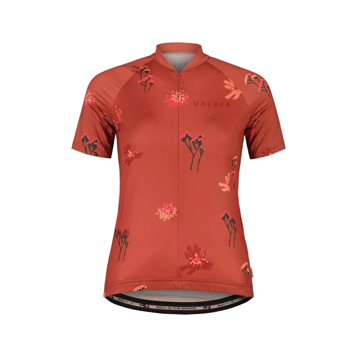 Maloja Vanil AOP 1/2 Cycle Jersey rosehip Damen Radtrikot