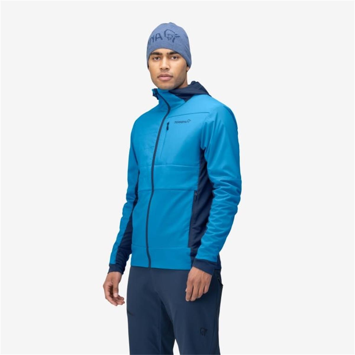 Norrona Herren Powerstretch Falketind Alpha Insulated Zip Hood Jacke Hawaiian Surf/ Indigo Night
