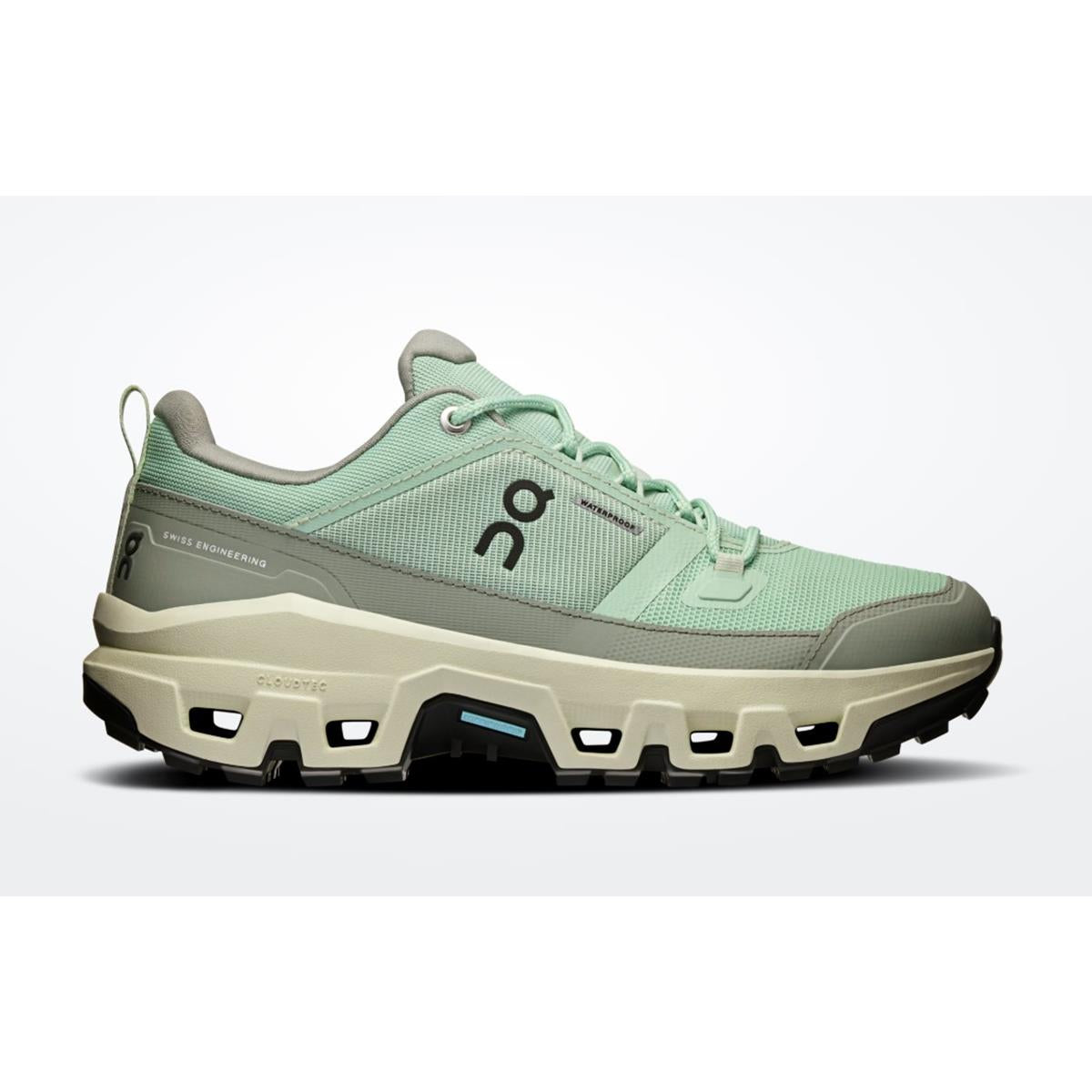 ON Cloudrock Low Waterproof Mineral/Aloe Damen