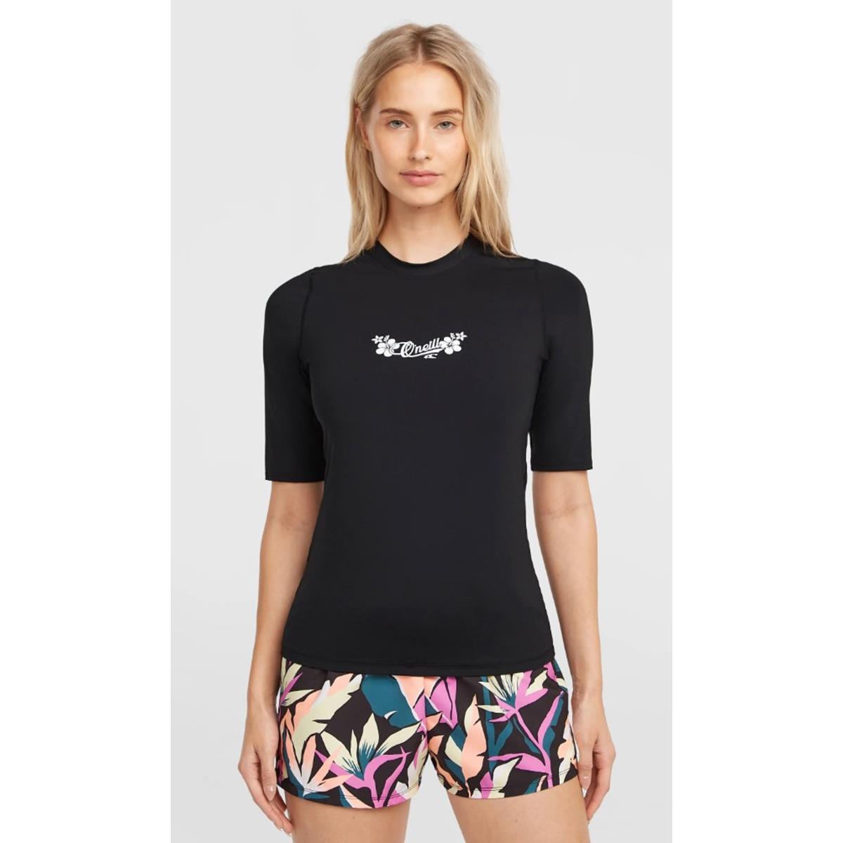 O`Neill Skins S/SLV Swimshirt Damen black out