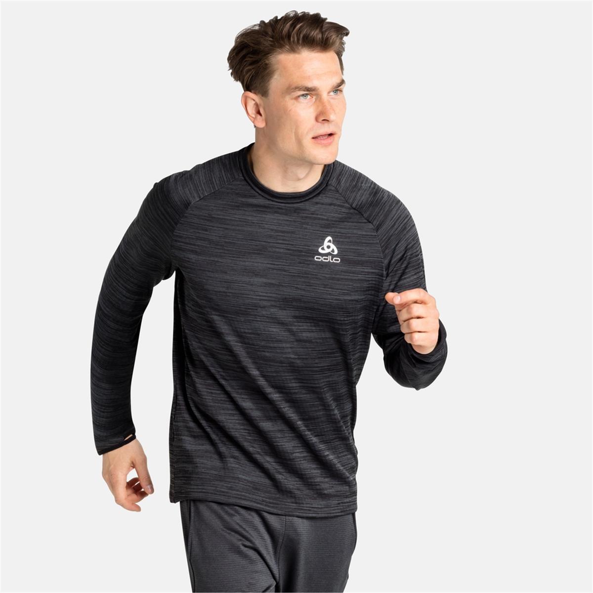 Odlo Run Easy Warm Midlayer black melange Herren Longsleeve