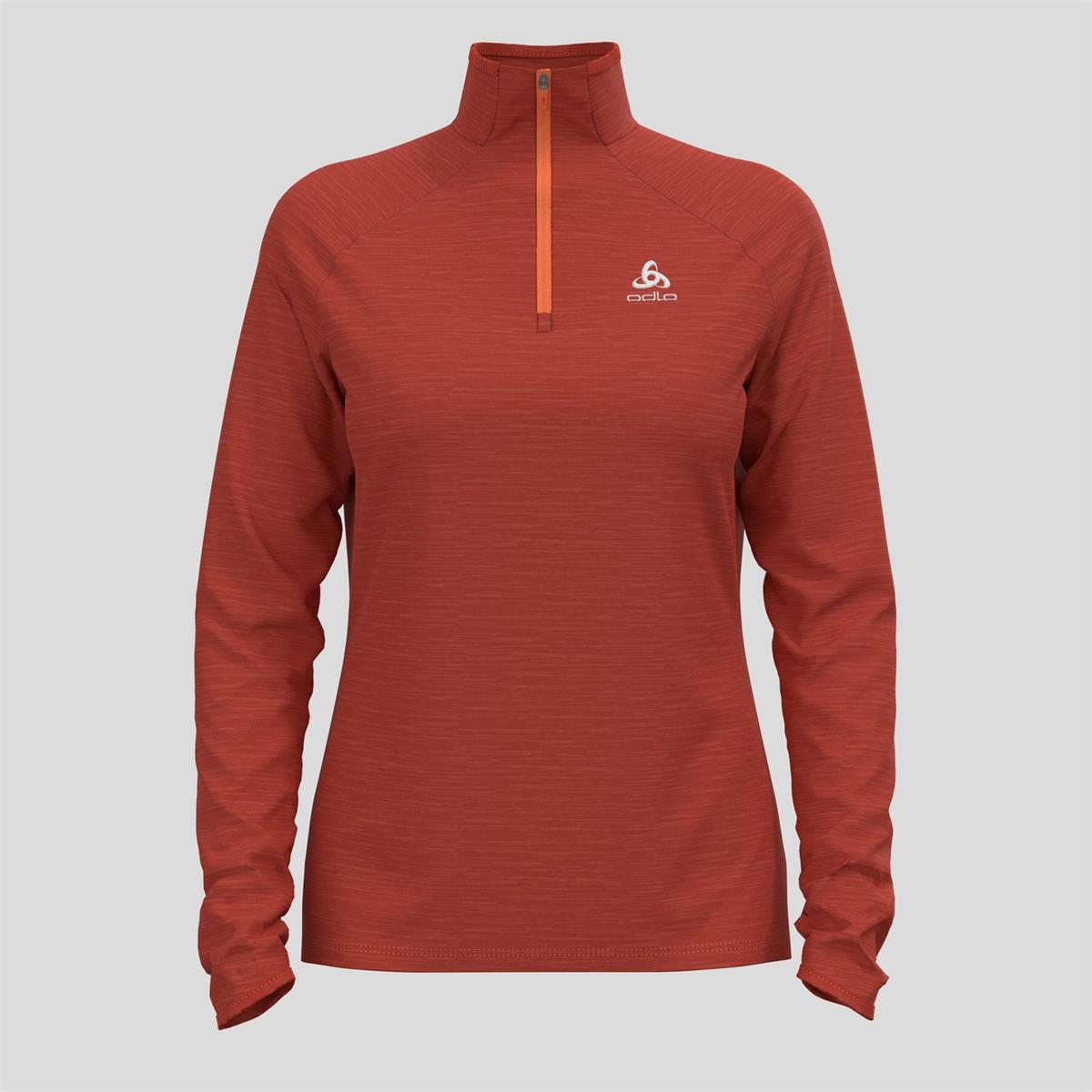 ODLO Damen Run Easy Mid Layer 1/2 Zip cinnabar melange