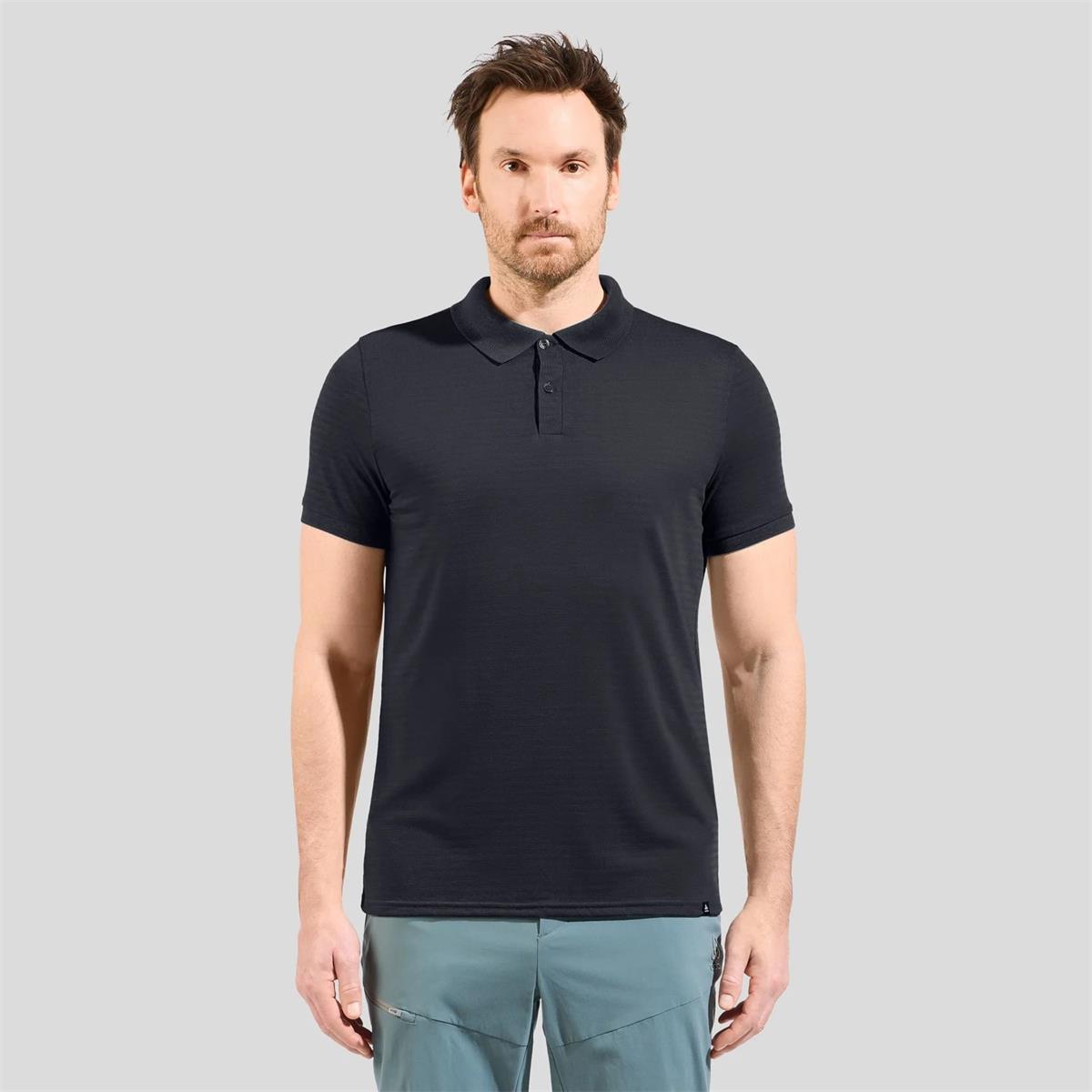 Odlo Ascent Poloshirt mit Naturfasern Herren black
