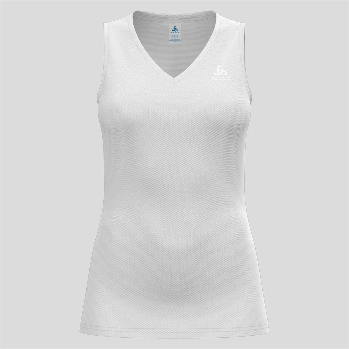 Odlo Active F-Dry Light Eco Top V-Neck Singlet white Funktion Damen Unterhemd