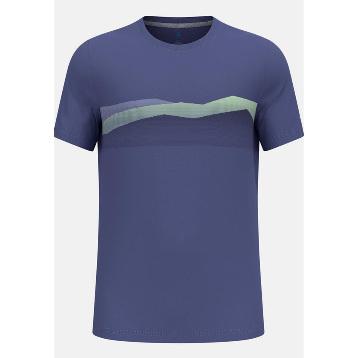 Odlo F-Dry T-Shirt mit Bergkamm-Print - skipper blue