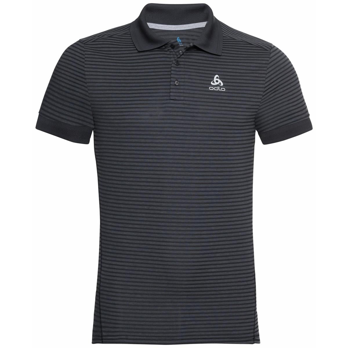Odlo T-Shirt Nikko Dry Polo black / odlo steel grey / stripes