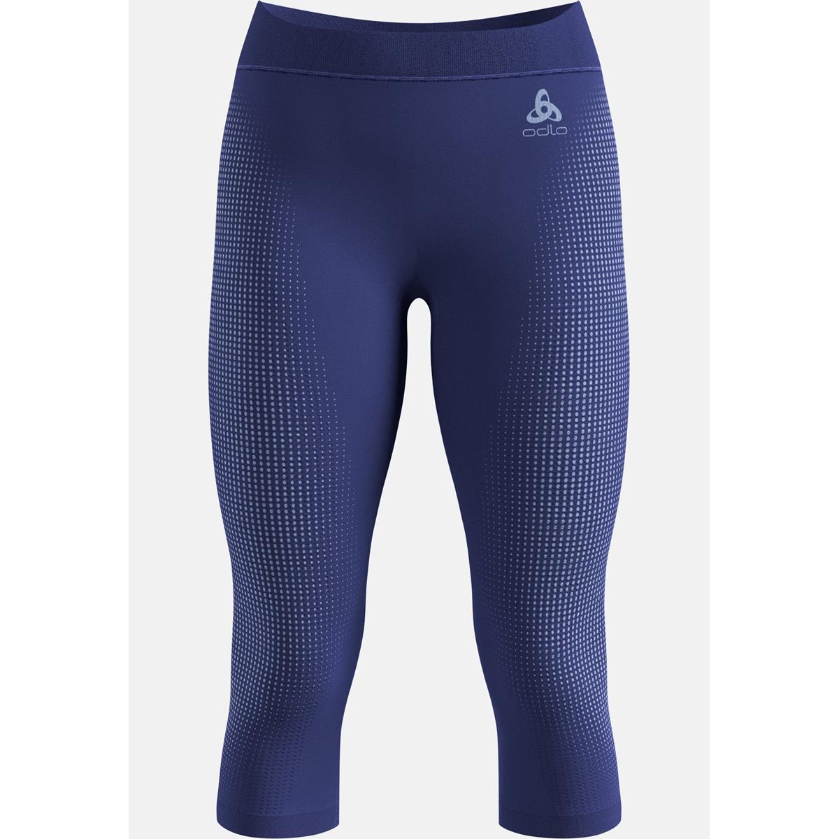Odlo Damen Performance Warm Base Layer 3/4 Tights Skipper Blue
