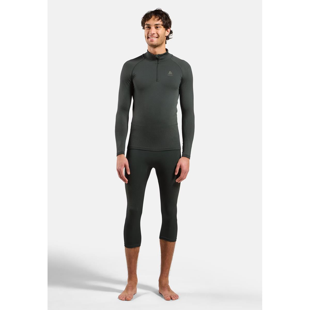 Odlo Herren Performance Warm Base Layer Tights 3/4 Urban Chic