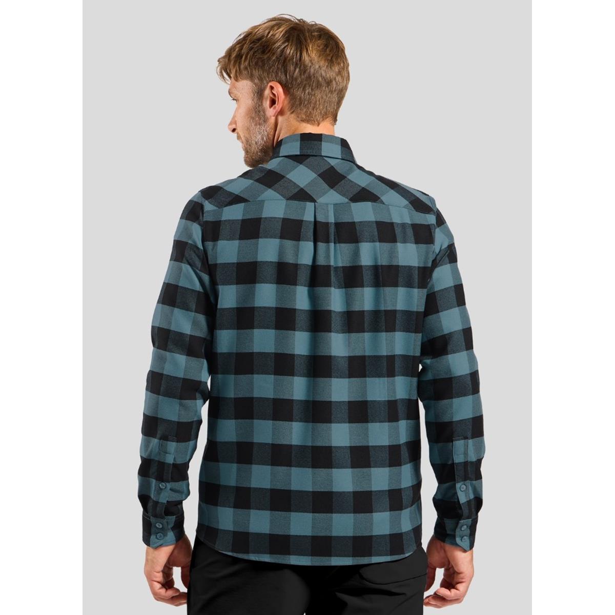 Odlo- Halden Langarm-Shirt - Black- Provinicial Blue - Herren