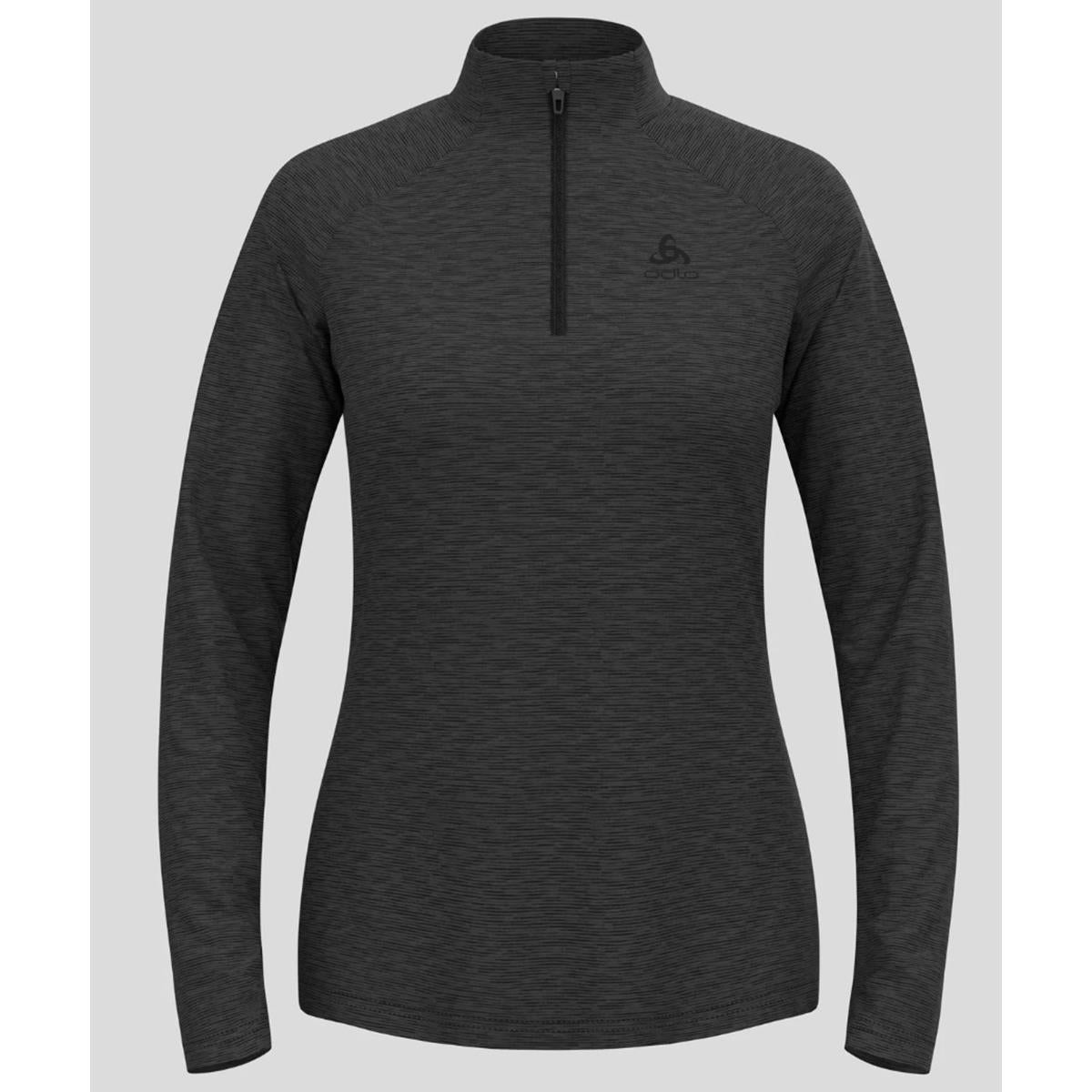 Odlo - Essentials Ceramiwarm Mid Layer mit Halbreissverschluss - Black Melange - Damen