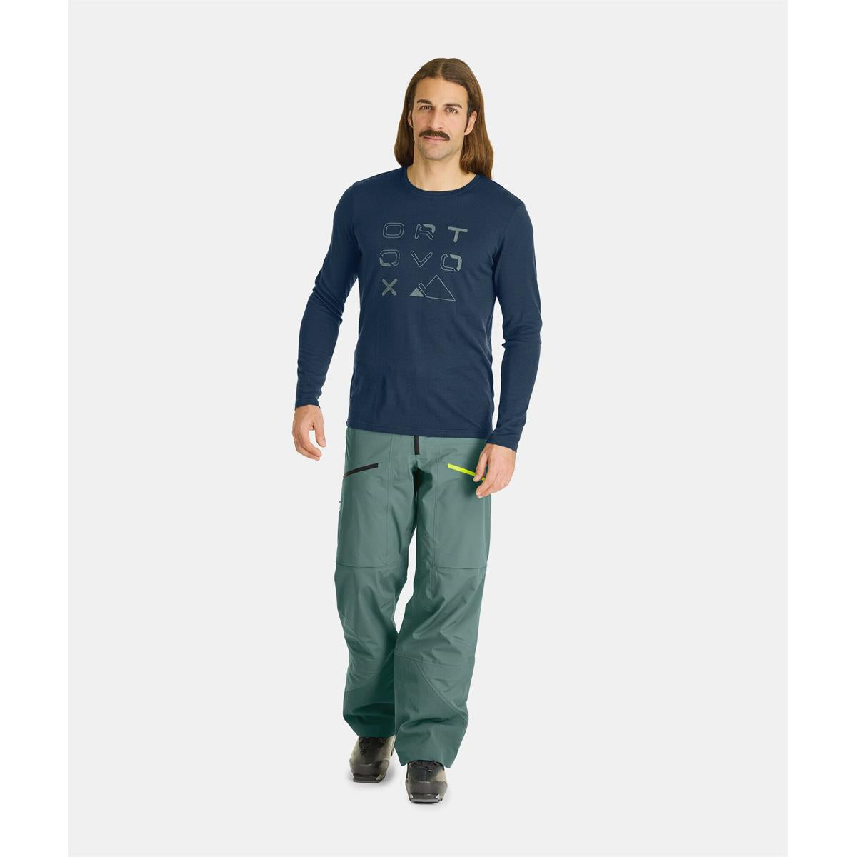Ortovox 185 Merino Brand Outline LS M deep ocean