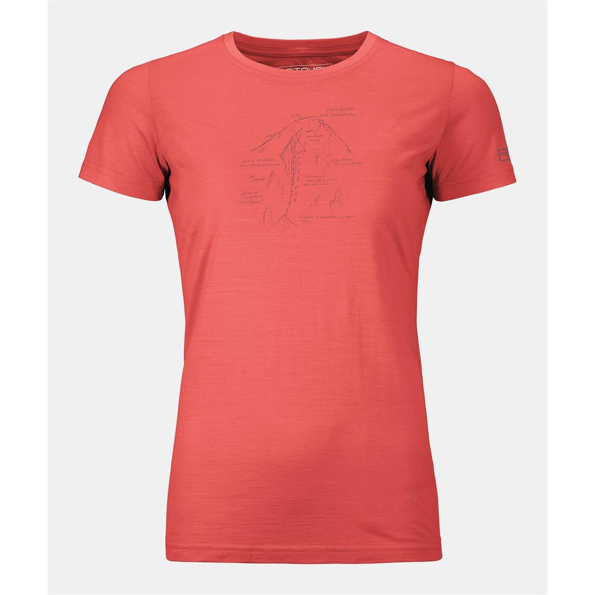 Ortovox 120 Tec Lafatscher Topo TS coral Damen T-Shirt