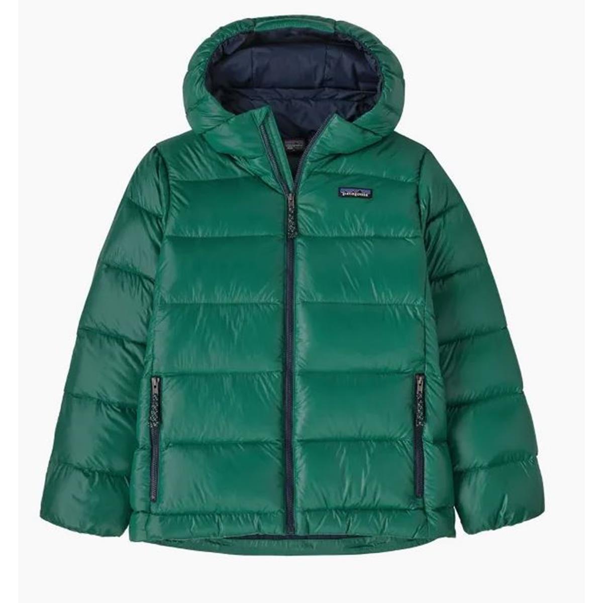 Patagonia K Hi-Loft Down Sweater Hoody conifer green Kinder Daunenjacke