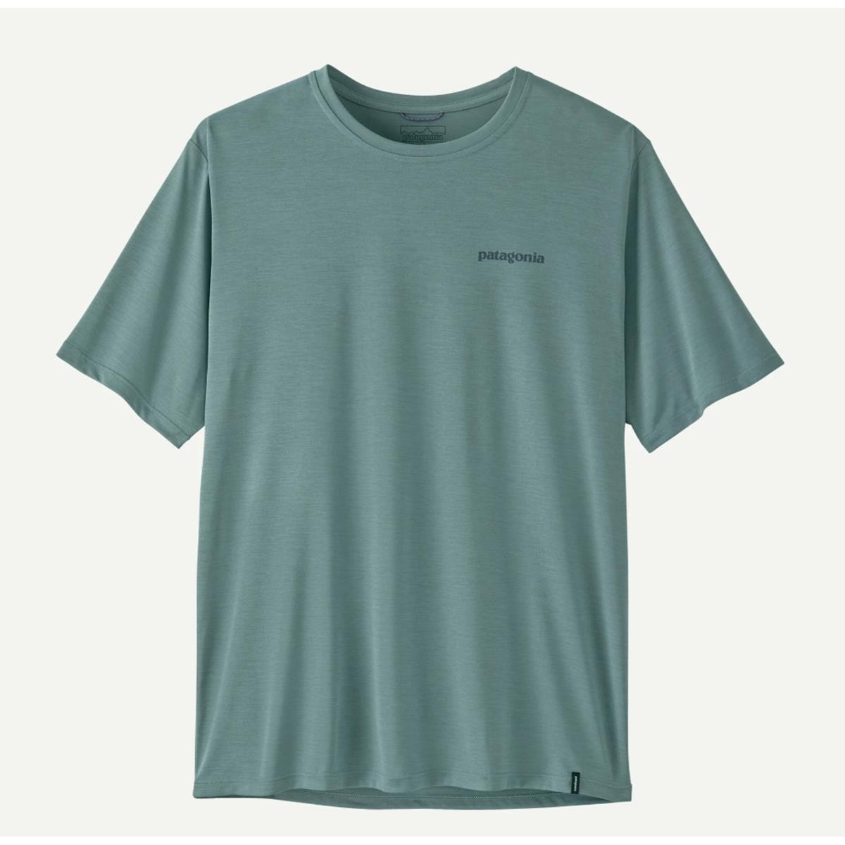 Patagonia M Cap Cool Daily Shirt Broadshort Logo light blue sage Herren T-Shirt