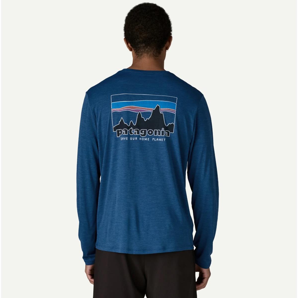 Patagonia M L/S Cap Cool Daily Shirt `73 Skyline light clement blue x-dye Herren Longsleeve